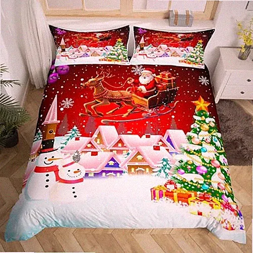 Christmas Duvet Cover Set Full Size, Snowman Xmas Full(no comforter) Multi 02