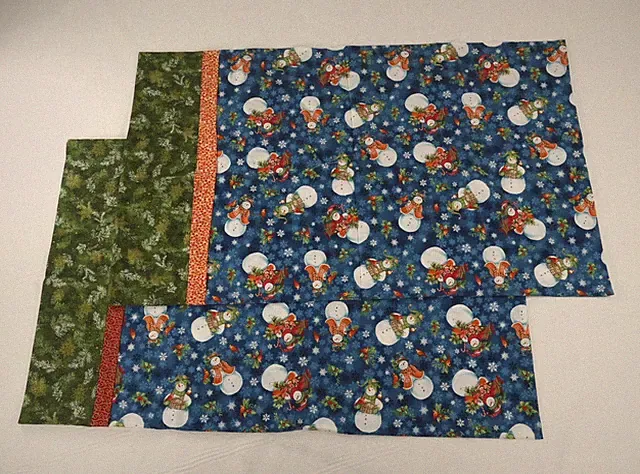 Christmas Snowman Pillowcase One Pair (two) 20" X 31" Standard Size Homemade