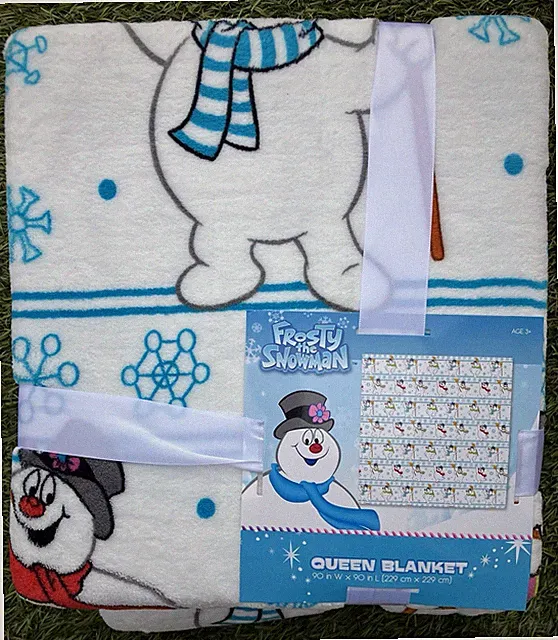 Frosty The Snowman Oversized Throw Queen 90” X 90” Blanket, Super Soft Free Ship