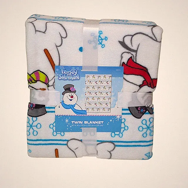 Frosty The Snowman Plush Twin Blanket 60" X 90" Soft Polyester Fleece For Kids