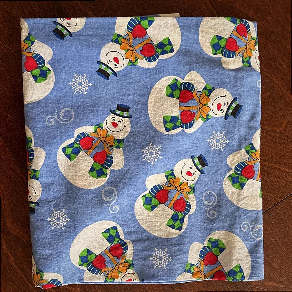 Handmade Adorable Winter Snowman Holiday Standard Size Pillowcases - set of 2