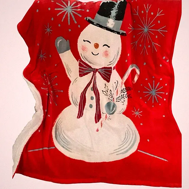 *NEW* Hallmark 2024 Snowman Red Christmas Throw Blanket 50" x 60"