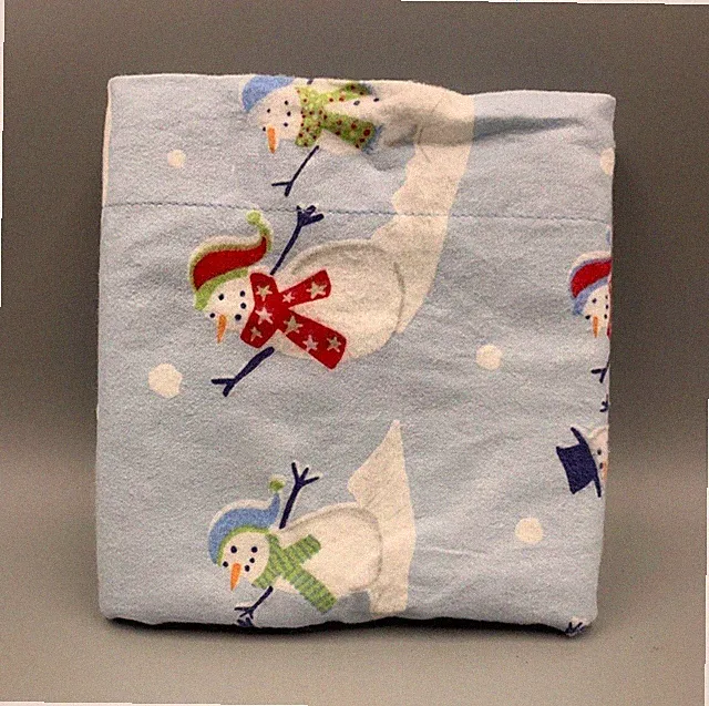 Pottery Barn Kids Snowman Flannel Sham Blue Standard #H663