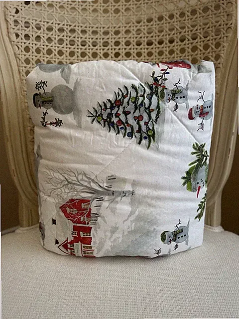Pottery Barn Snowman Percale Comforter EURO Sham (1) SAMPLE READ