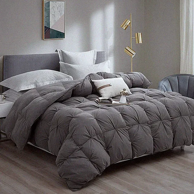 SNOWMAN Goose Down Comforter Pinch Pleat Duvet Insert 750+FP, 1200TC, KING/QUEEN