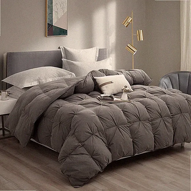 SNOWMAN Pinch Pleat Goose Down Comforter Duvet Insert 750+Fill Power 100% Cotton